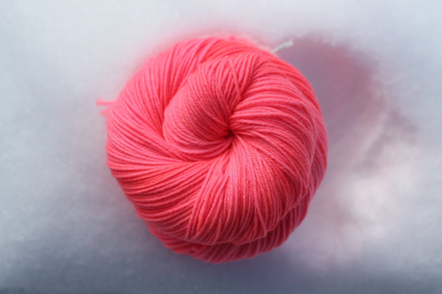 Hand-dyed Electric Coral Sock Yarn