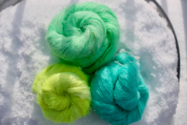 Hand-dyed Bright Aqua Cloud Fluff Yarn