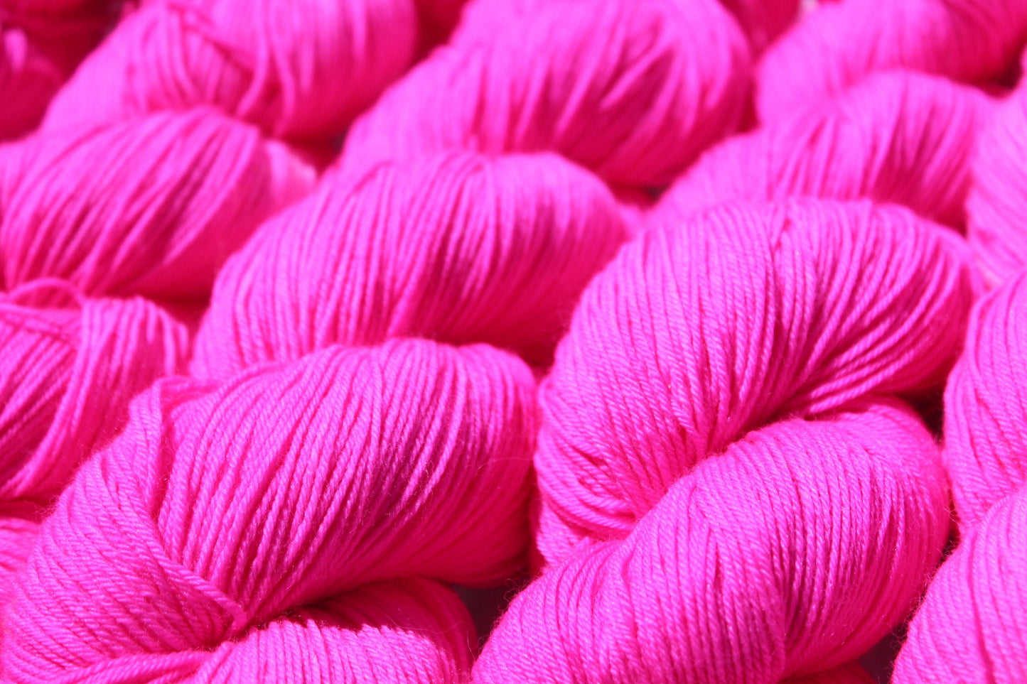 Hand-dyed NEON Hot Pink Sock Yarn
