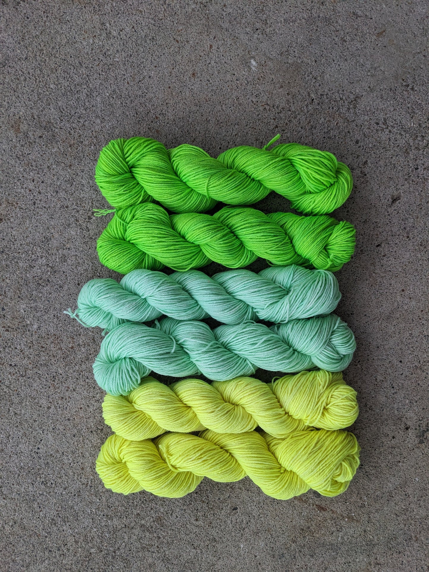 Hand-dyed NEON Yellow Silky DK Yarn