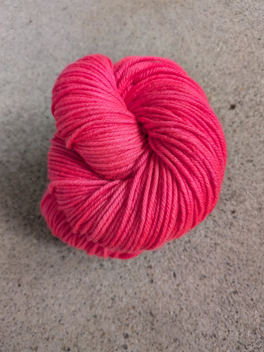 Hand-dyed  Electric Coral DK Yarn