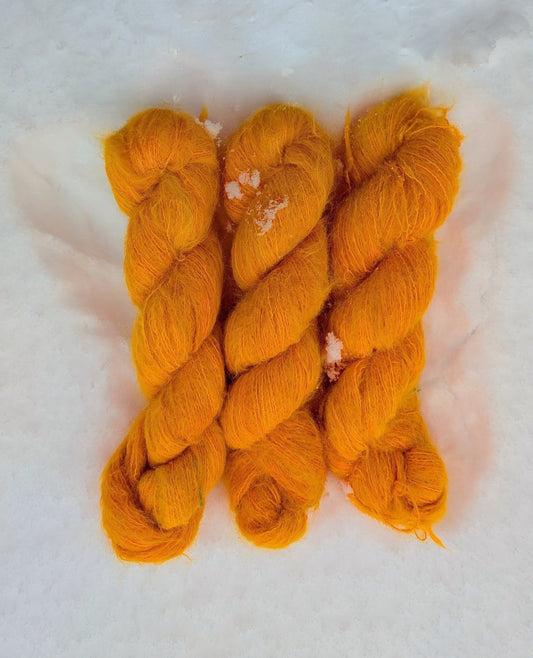 Hand-dyed Bright Orange Cloud Fluff Yarn