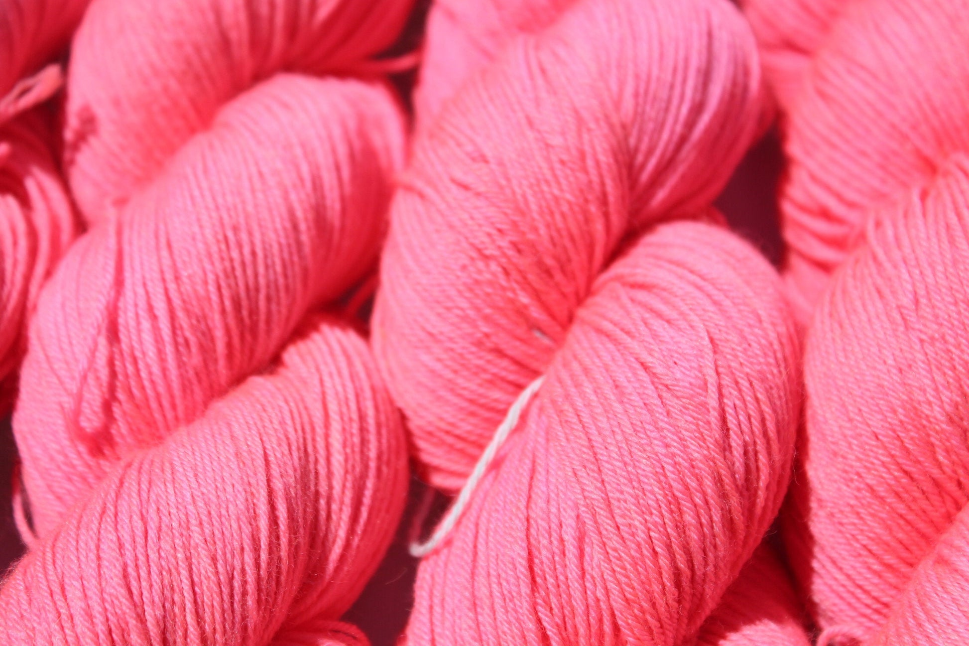 Hand-dyed Peachy Coral Yarn | Superwash Wool & Nylon