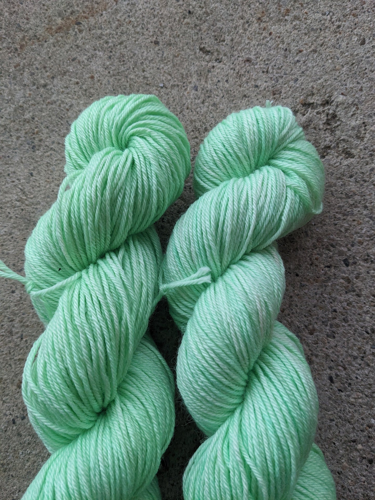 Hand-dyed Wasabi Silky DK Yarn | Superwash Merino Wool & Tussah Silk