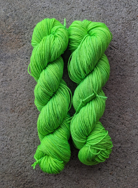 Apple Green Hand-dyed Yarn - Superwash Merino Wool & Tussah Silk