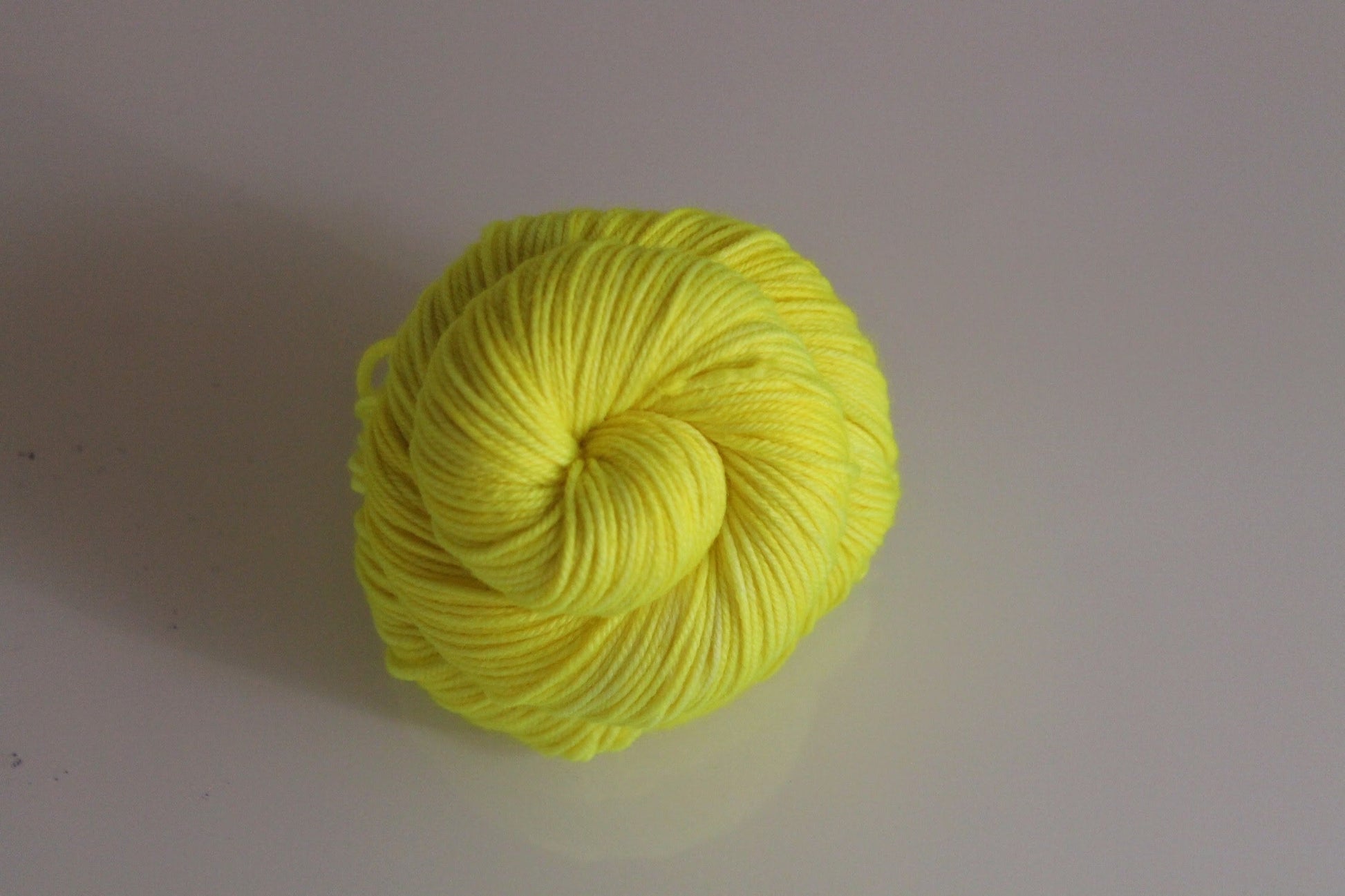 Hand-dyed NEON Yellow DK | 100% Superwash Merino Yarn