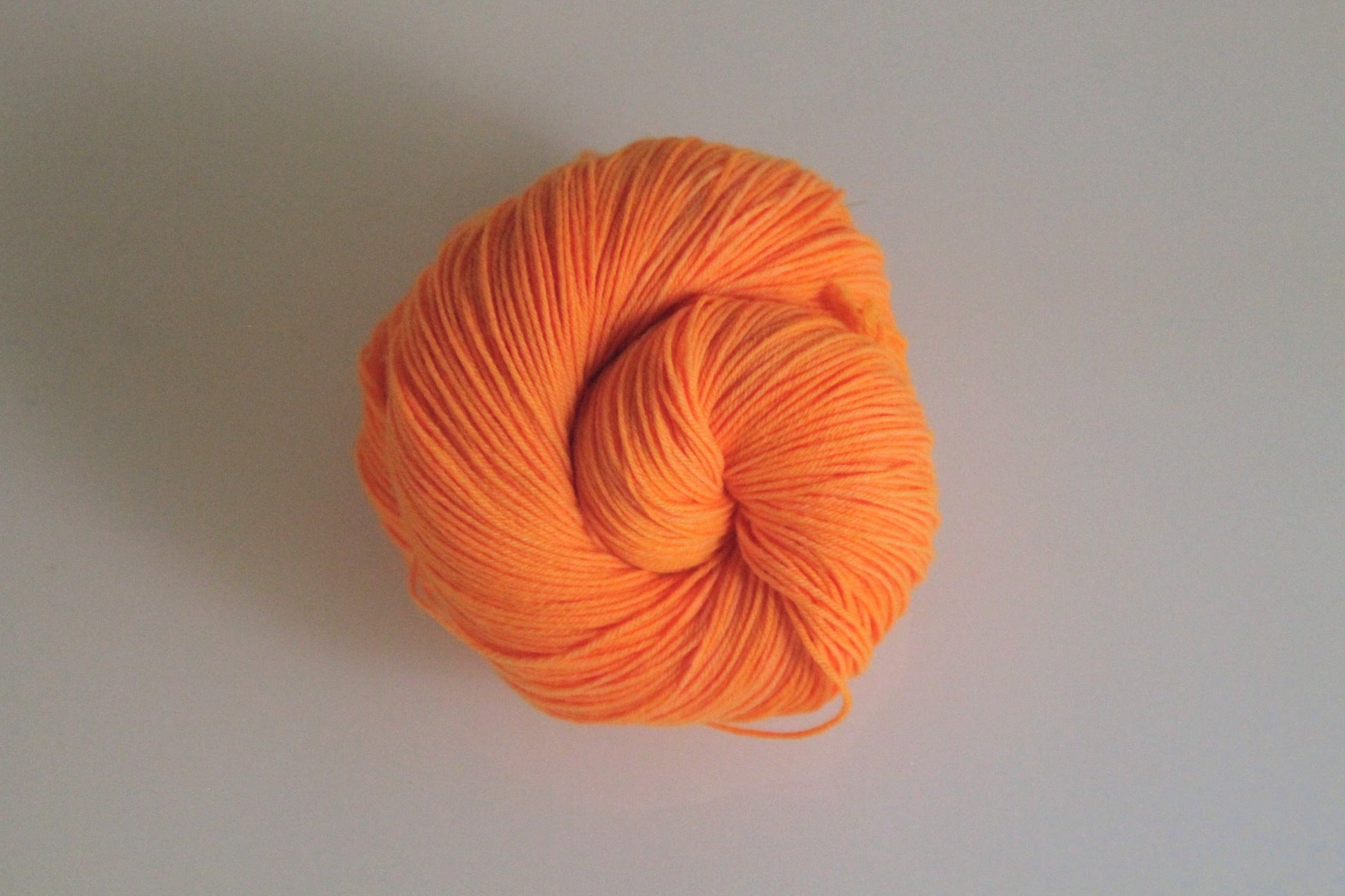 Hand-dyed NEON Orange Fingering Sock