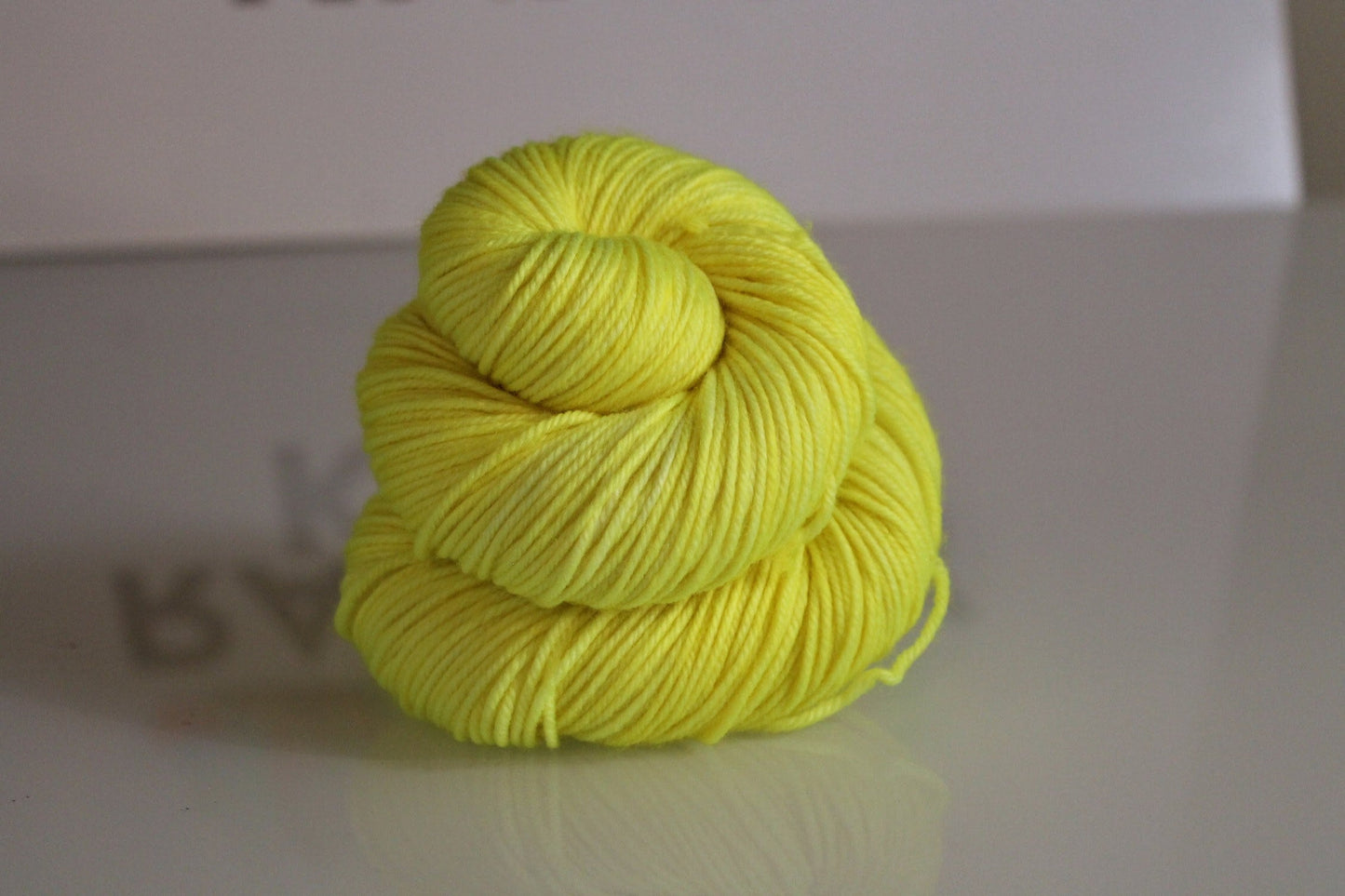 Hand-dyed NEON Yellow DK | 100% Superwash Merino Yarn