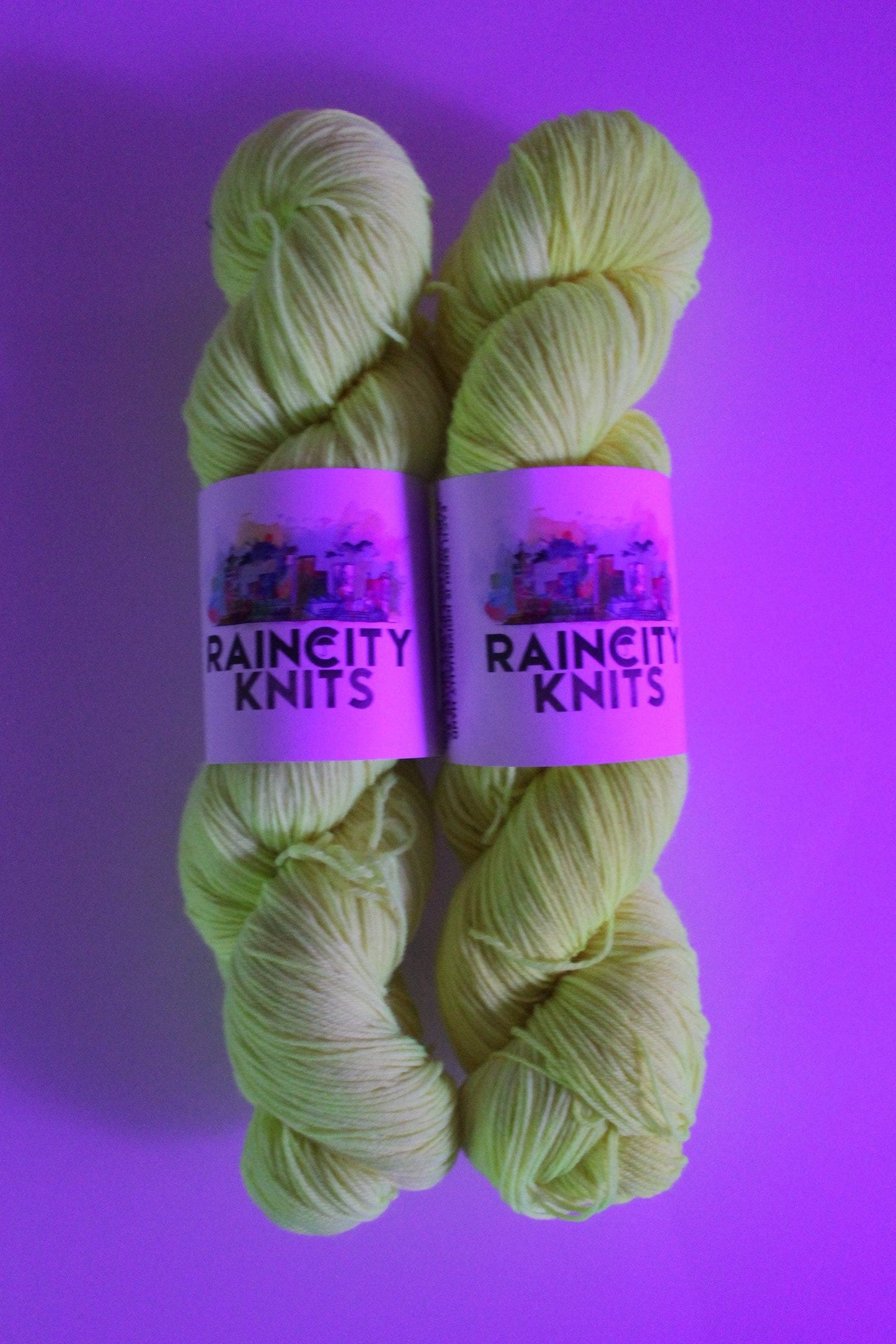 Hand-dyed NEON Yellow DK | 100% Superwash Merino Yarn